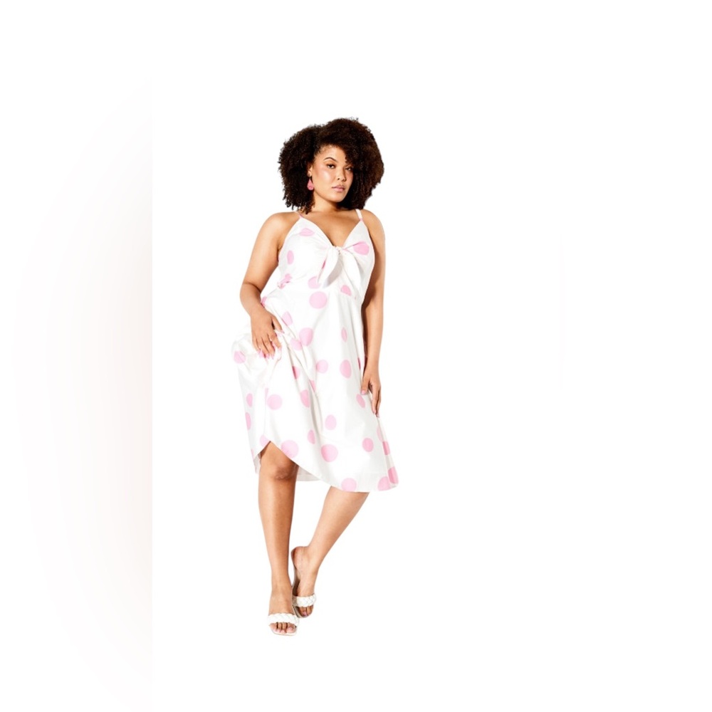 NWOT CITY CHIC Holly Spot Pink Polka Dot Dress